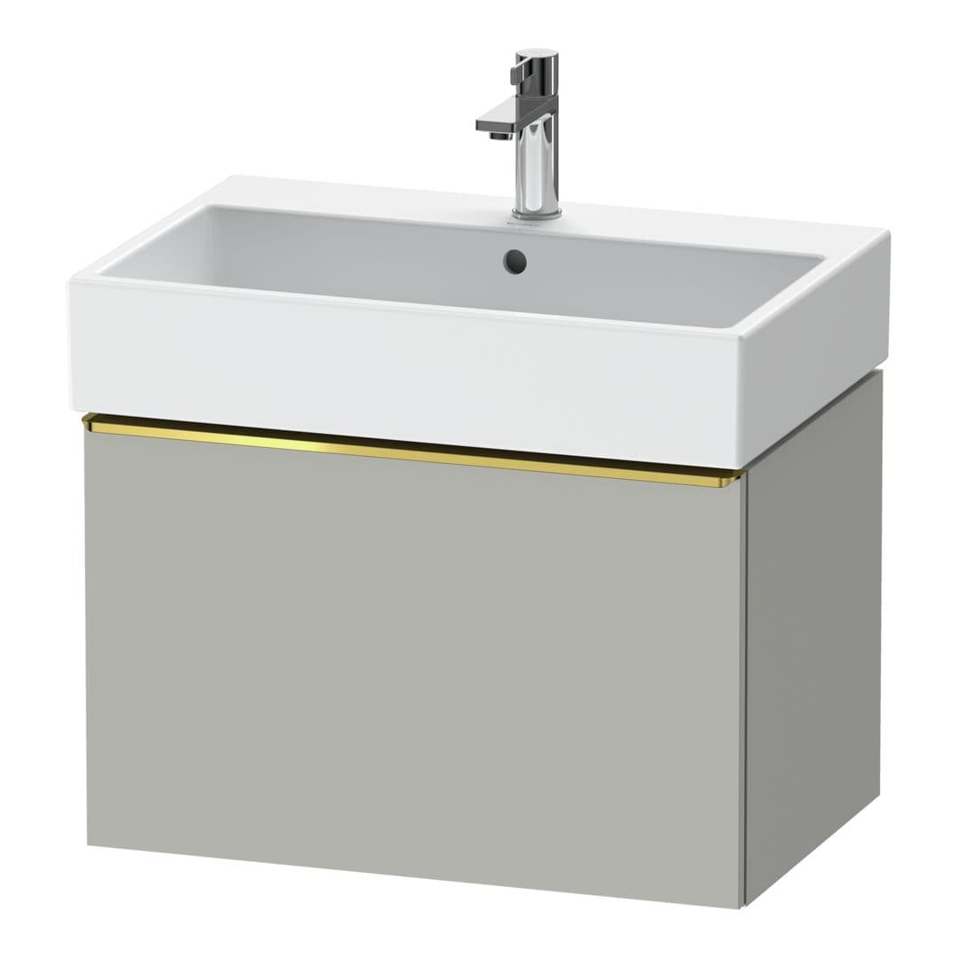Duravit D-Neo – Έπιπλο Νιπτήρα – 684 mm, 1 συρτάρι, νιπτήρας κέντρο, Gold Polished – Concrete grey Matt, Decor (DE4272034070000)