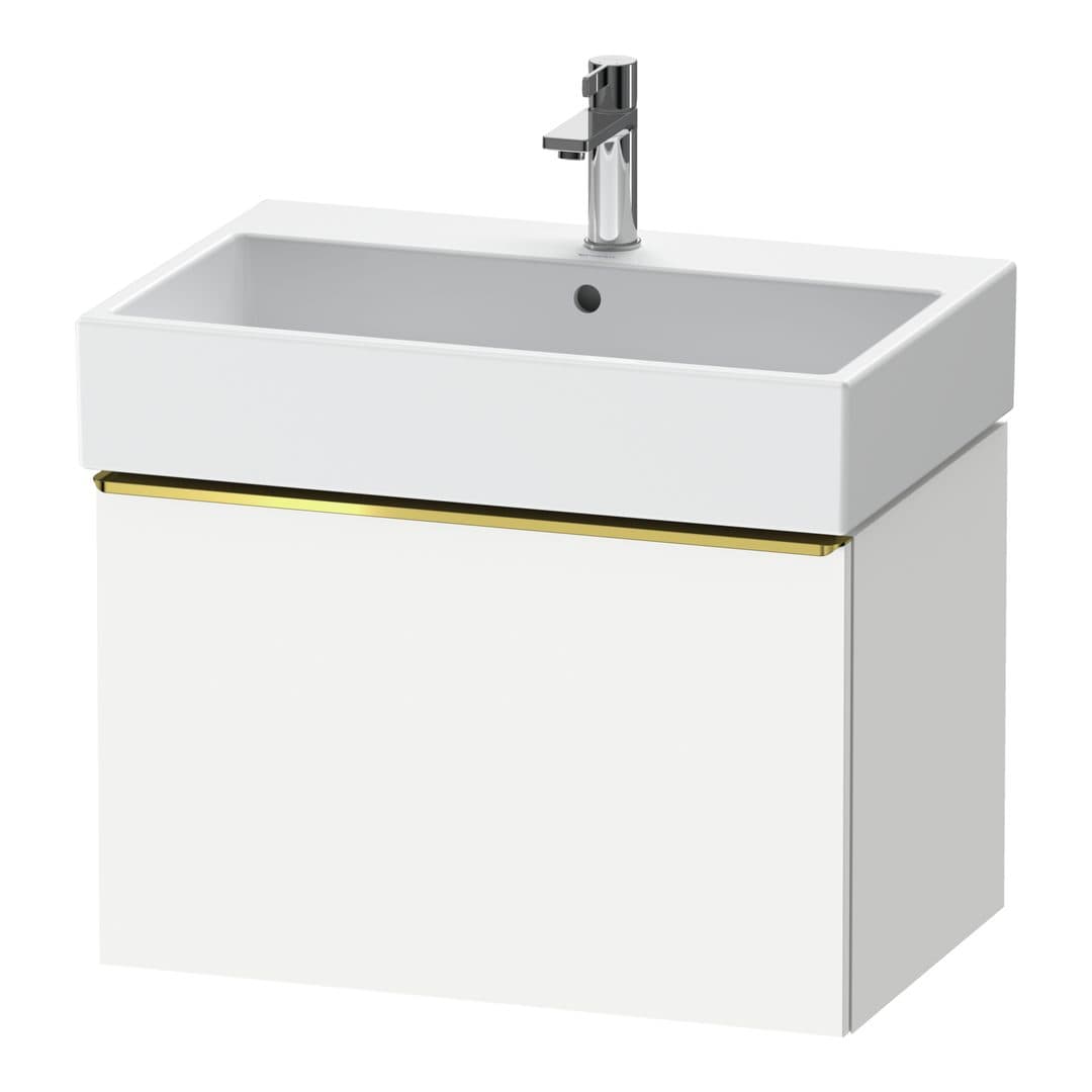 Duravit D-Neo – Έπιπλο Νιπτήρα – 684 mm, 1 συρτάρι, νιπτήρας κέντρο, Gold Polished – White Matt, Decor (DE4272034180000)