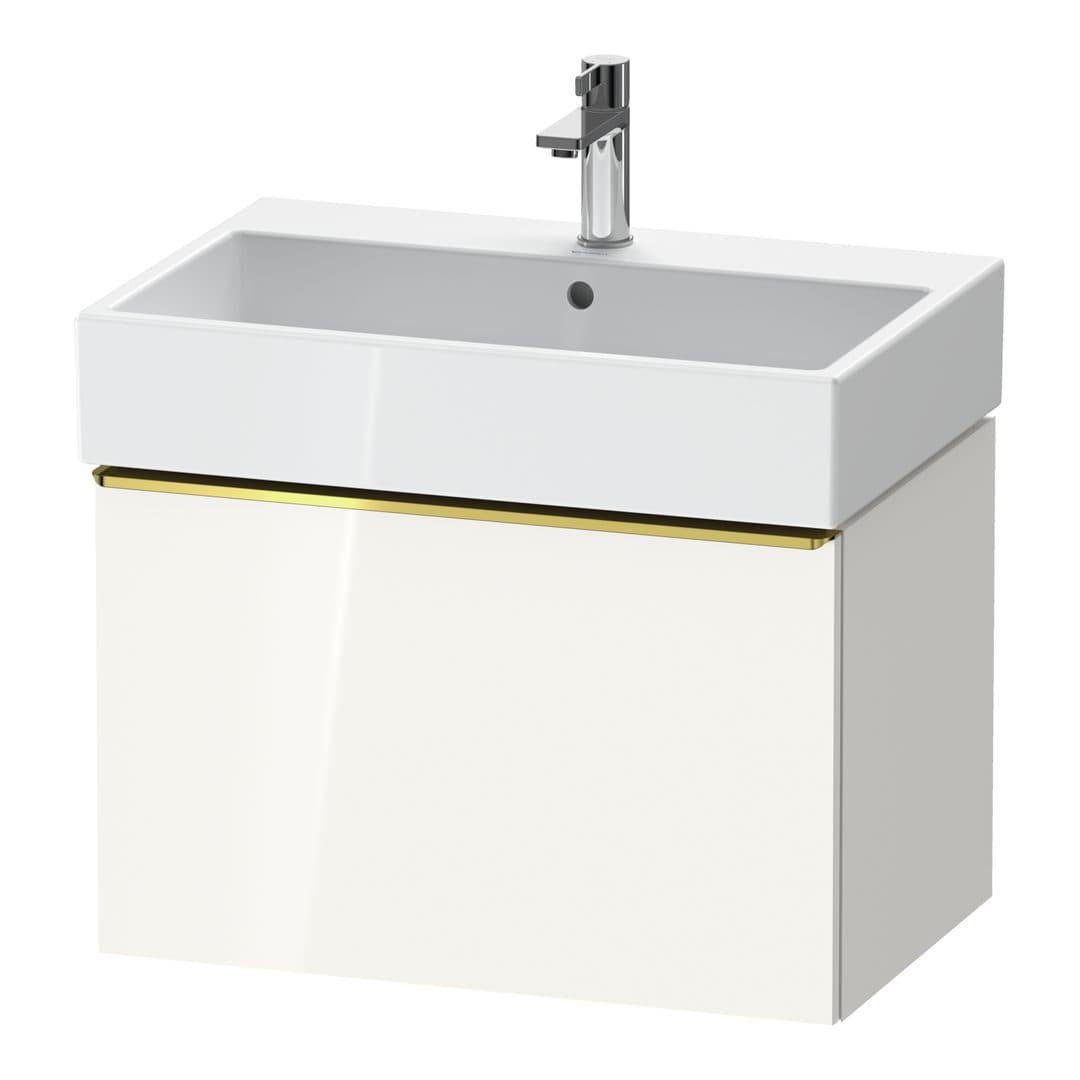 Duravit D-Neo – Έπιπλο Νιπτήρα – 684 mm, 1 συρτάρι, νιπτήρας κέντρο, Gold Polished – White High Gloss, Decor (DE4272034220000)