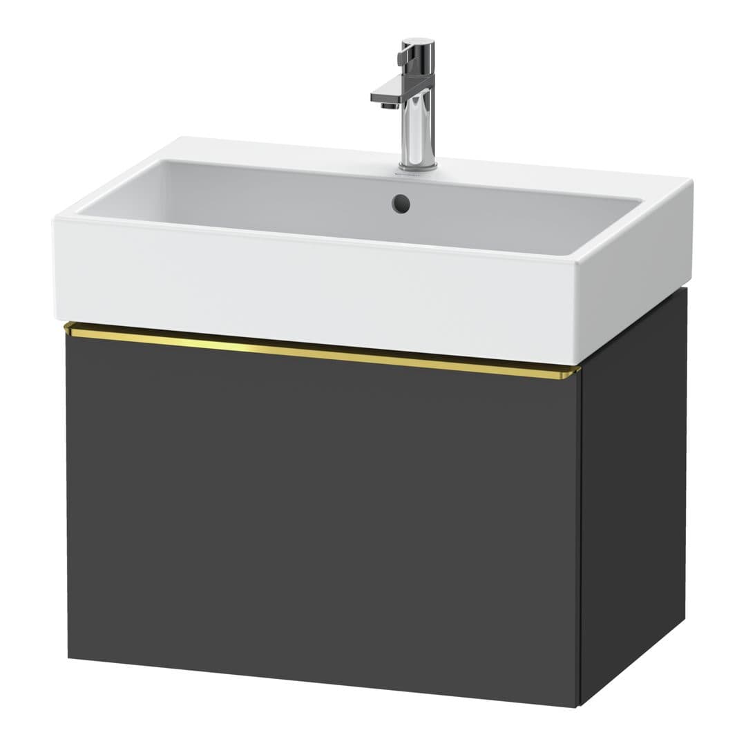 Duravit D-Neo – Έπιπλο Νιπτήρα – 684 mm, 1 συρτάρι, νιπτήρας κέντρο, Gold Polished – Graphite Matt, Decor (DE4272034490000)