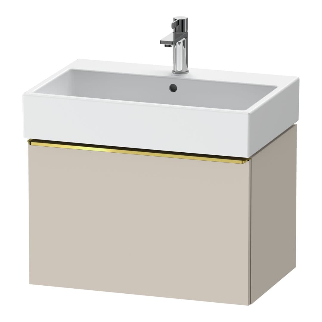 Duravit D-Neo – Έπιπλο Νιπτήρα – 684 mm, 1 συρτάρι, νιπτήρας κέντρο, Gold Polished – Taupe Matt, Decor (DE4272034910000)