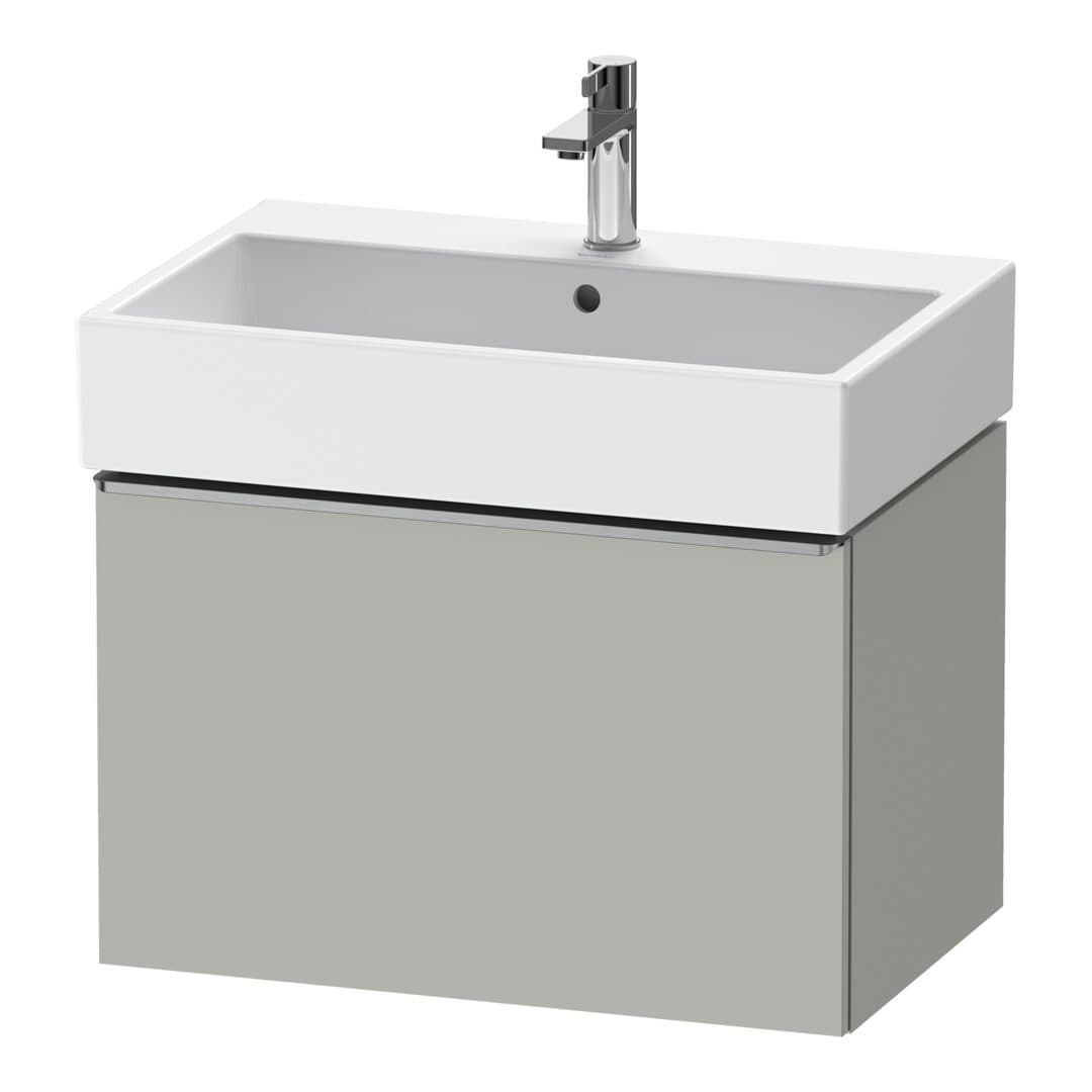 Duravit D-Neo – Έπιπλο Νιπτήρα – 684 mm, 1 συρτάρι, νιπτήρας κέντρο, Stainless steel Brushed – Concrete grey Matt, Decor (DE4272070070000)