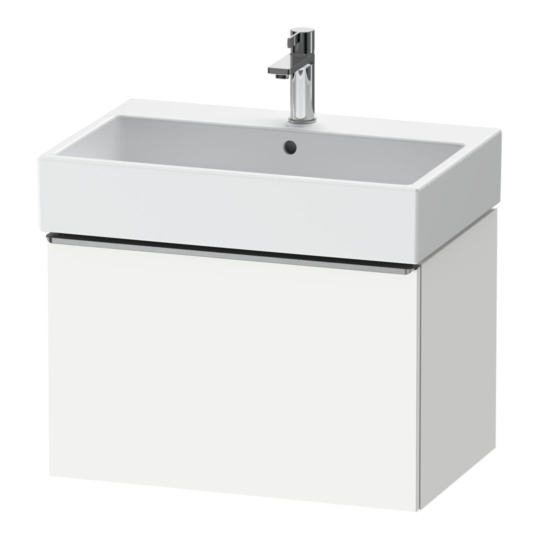 Duravit D-Neo – Έπιπλο Νιπτήρα – 684 mm, 1 συρτάρι, νιπτήρας κέντρο, Stainless steel Brushed – White Matt, Decor (DE4272070180000)