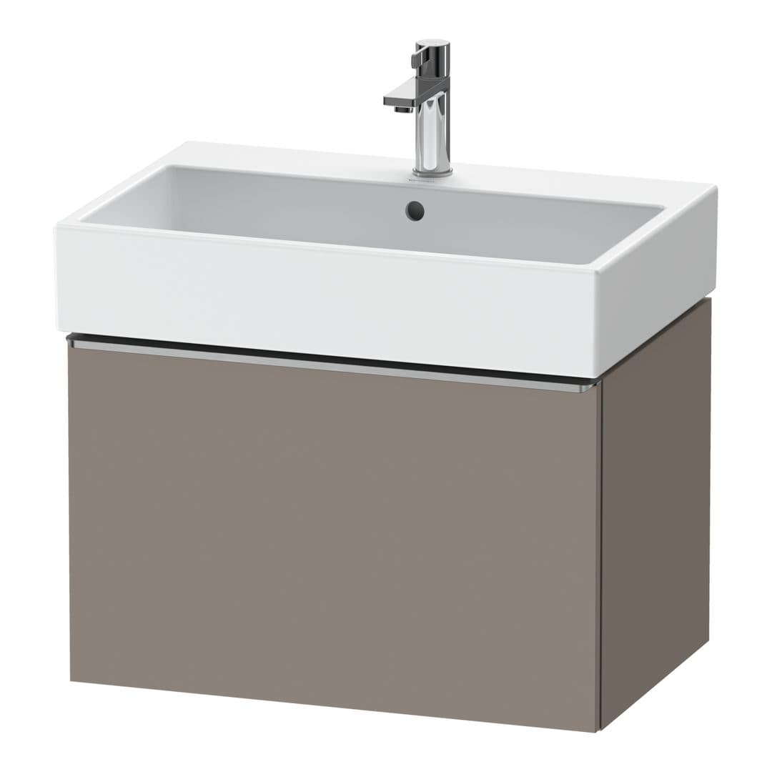 Duravit D-Neo – Έπιπλο Νιπτήρα – 684 mm, 1 συρτάρι, νιπτήρας κέντρο, Stainless steel Brushed – Basalte Matt, Decor (DE4272070430000)