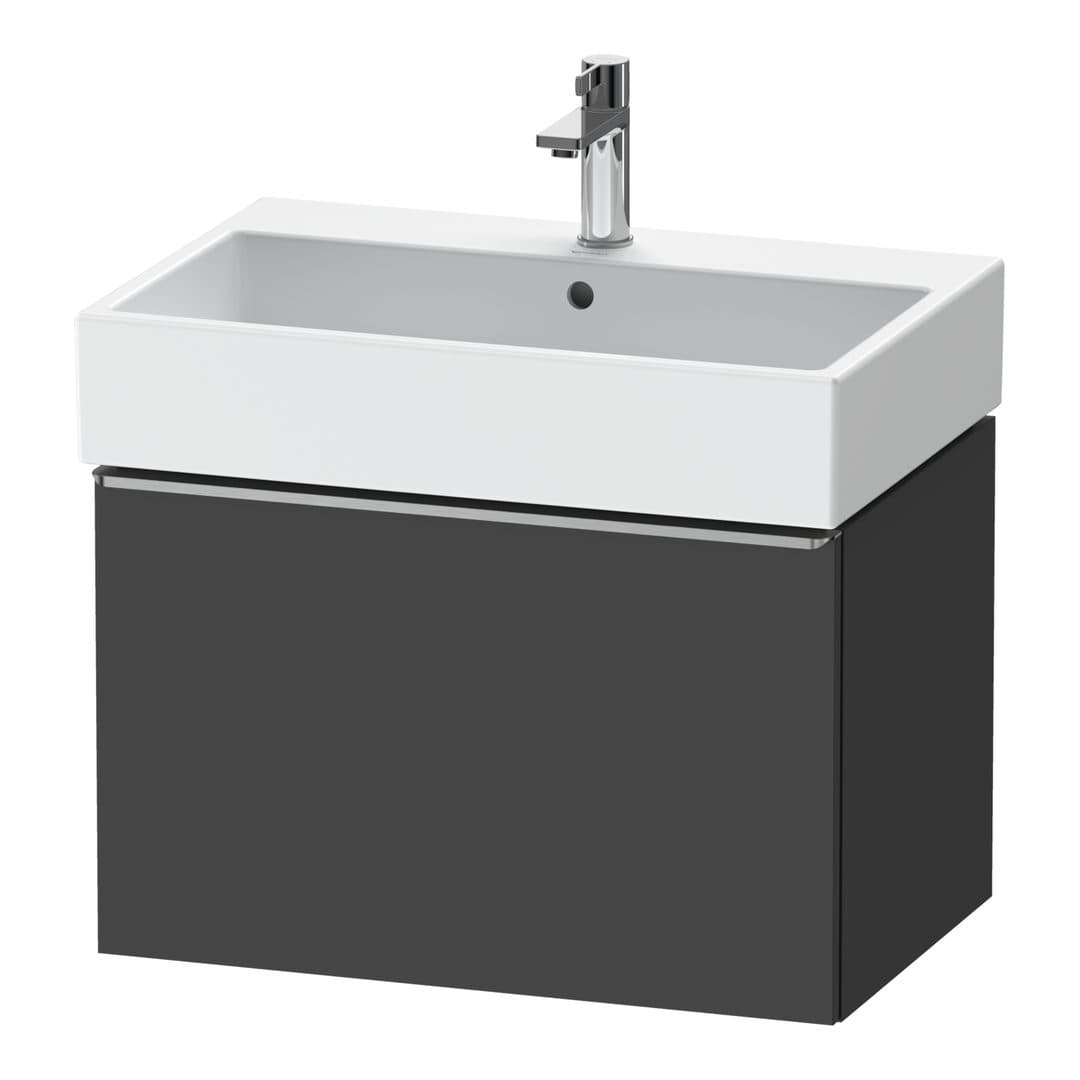 Duravit D-Neo – Έπιπλο Νιπτήρα – 684 mm, 1 συρτάρι, νιπτήρας κέντρο, Stainless steel Brushed – Graphite Matt, Decor (DE4272070490000)