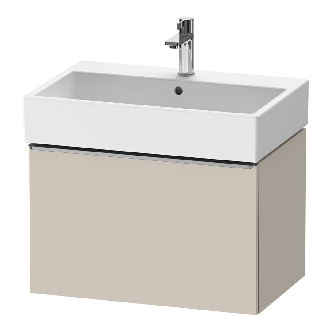 Duravit D-Neo – Έπιπλο Νιπτήρα – 684 mm, 1 συρτάρι, νιπτήρας κέντρο, Stainless steel Brushed – Taupe Matt, Decor (DE4272070910000)