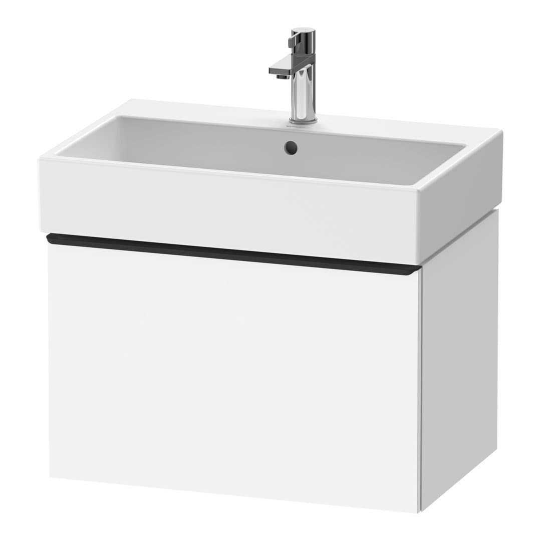 Duravit D-Neo – Έπιπλο Νιπτήρα – 684 mm, 1 συρτάρι, νιπτήρας κέντρο, Diamond black Matt – White Matt, Decor (DE42720BD180000)