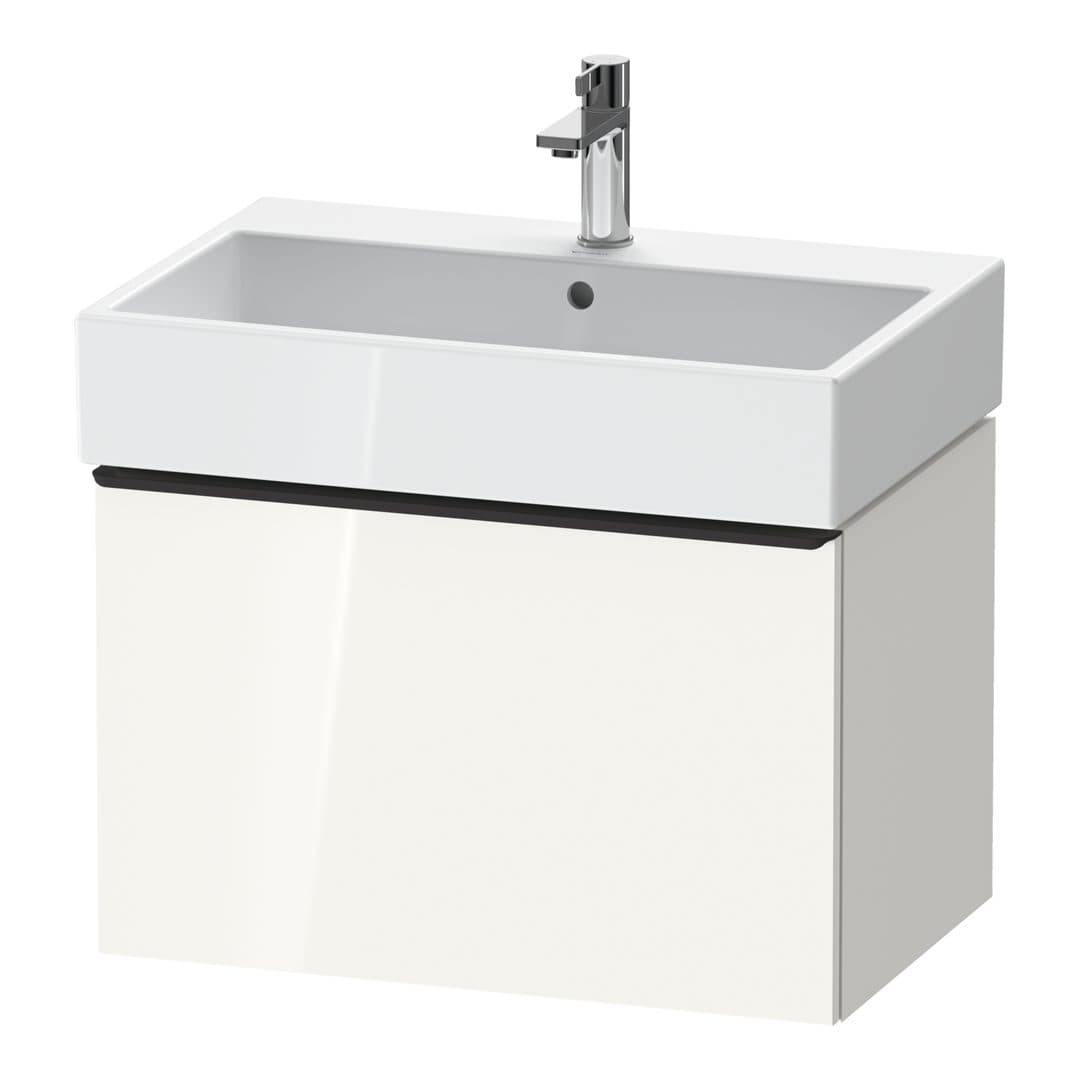 Duravit D-Neo – Έπιπλο Νιπτήρα – 684 mm, 1 συρτάρι, νιπτήρας κέντρο, Diamond black Matt – White High Gloss, Decor (DE42720BD220000)