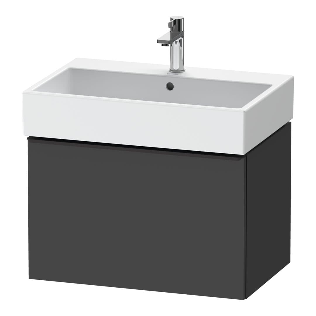 Duravit D-Neo – Έπιπλο Νιπτήρα – 684 mm, 1 συρτάρι, νιπτήρας κέντρο, Diamond black Matt – Graphite Matt, Decor (DE42720BD490000)