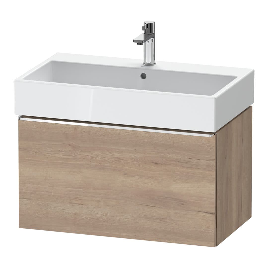 Duravit D-Neo – Έπιπλο Νιπτήρα – 784 mm, 1 συρτάρι, νιπτήρας κέντρο, 784 x 442 x 440 mm, Chrome High Gloss – Marbled Oak Matt, Decor (DE4273010550000)