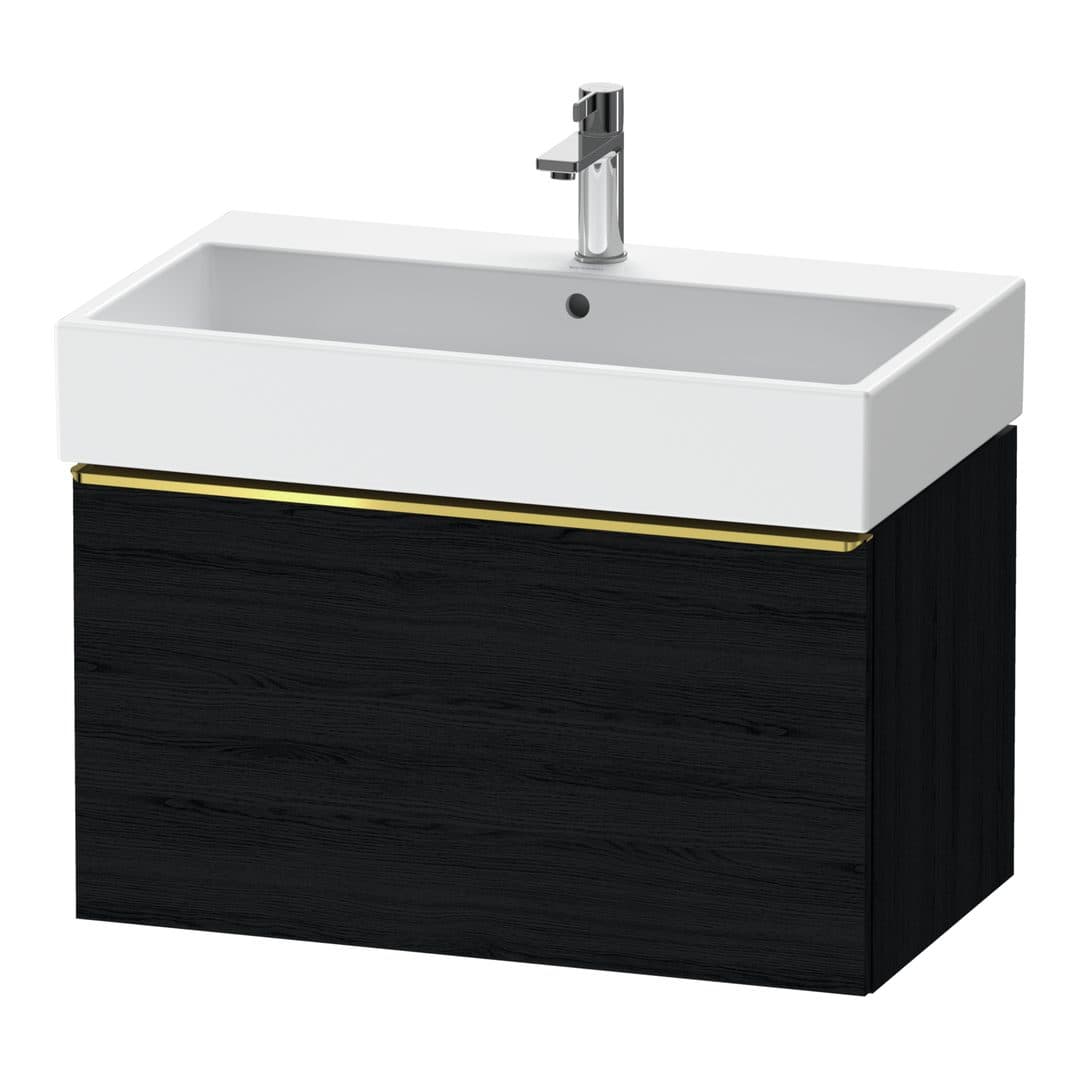 Duravit D-Neo – Έπιπλο Νιπτήρα – 784 mm, 1 συρτάρι, νιπτήρας κέντρο, 784 x 442 x 440 mm, Gold Polished – Black oak Matt, Decor (DE4273034160000)