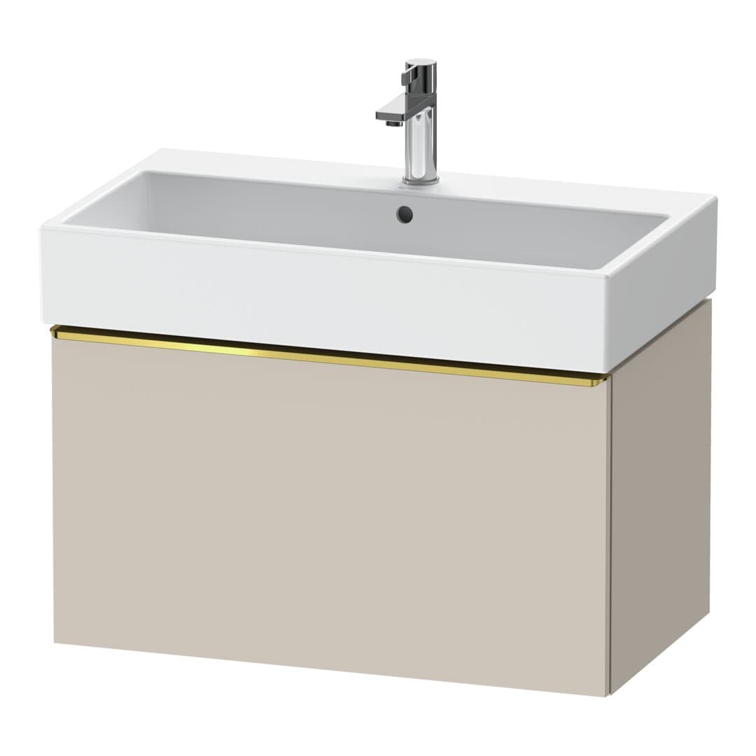 Duravit D-Neo – Έπιπλο Νιπτήρα – 784 mm, 1 συρτάρι, νιπτήρας κέντρο, 784 x 442 x 440 mm, Gold Polished – Taupe Matt, Decor (DE4273034910000)