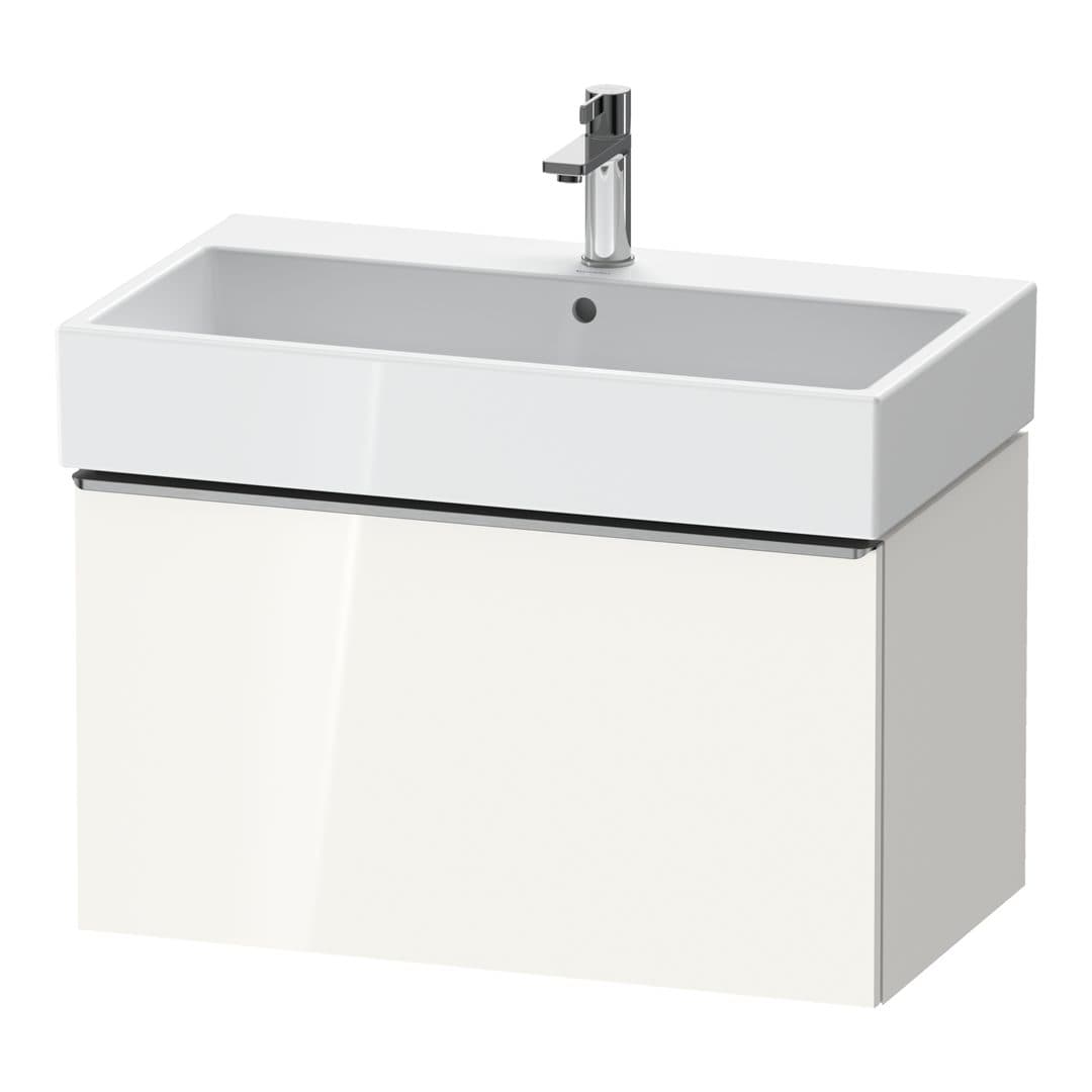 Duravit D-Neo – Έπιπλο Νιπτήρα – 784 mm, 1 συρτάρι, νιπτήρας κέντρο, 784 x 442 x 440 mm, Stainless steel Brushed – White High Gloss, Decor (DE4273070220000)