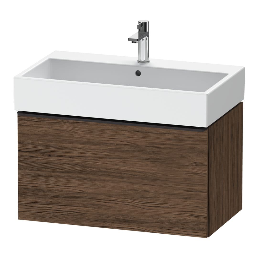 Duravit D-Neo – Έπιπλο Νιπτήρα – 784 mm, 1 συρτάρι, νιπτήρας κέντρο, 784 x 442 x 440 mm, Diamond black Matt – Walnut dark Matt, Decor (DE42730BD210000)