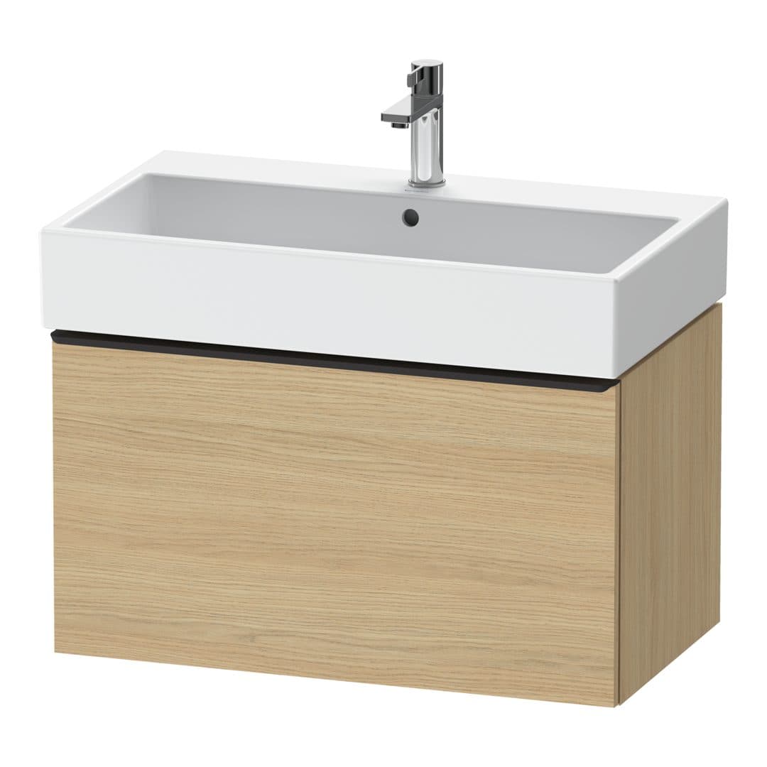 Duravit D-Neo – Έπιπλο Νιπτήρα – 784 mm, 1 συρτάρι, νιπτήρας κέντρο, 784 x 442 x 440 mm, Diamond black Matt – Natural oak, Decor (DE42730BD300000)