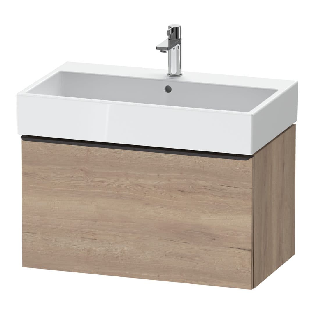 Duravit D-Neo – Έπιπλο Νιπτήρα – 784 mm, 1 συρτάρι, νιπτήρας κέντρο, 784 x 442 x 440 mm, Diamond black Matt – Marbled Oak Matt, Decor (DE42730BD550000)