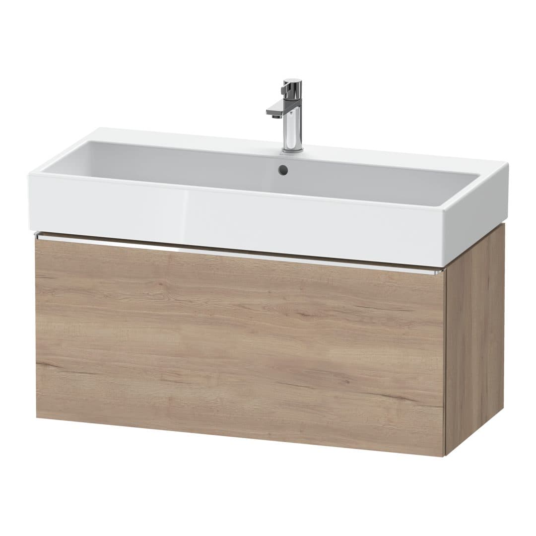 Duravit D-Neo – Έπιπλο Νιπτήρα – 984 mm, 1 συρτάρι, νιπτήρας κέντρο, 984 x 442 x 440 mm, Chrome High Gloss – Marbled Oak Matt, Decor (DE4274010550000)