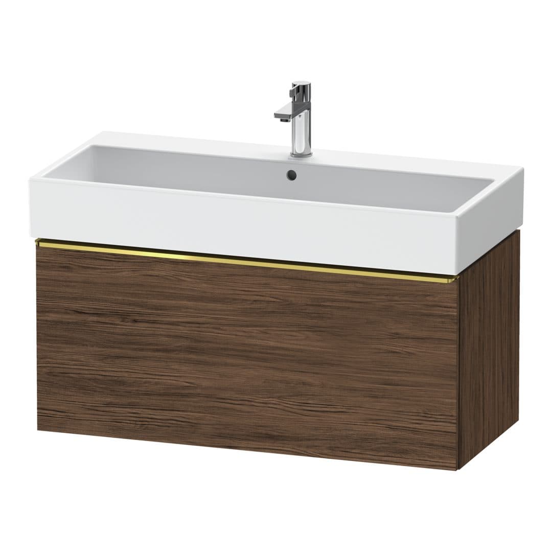 Duravit D-Neo – Έπιπλο Νιπτήρα – 984 mm, 1 συρτάρι, νιπτήρας κέντρο, 984 x 442 x 440 mm, Gold Polished – Walnut dark Matt, Decor (DE4274034210000)