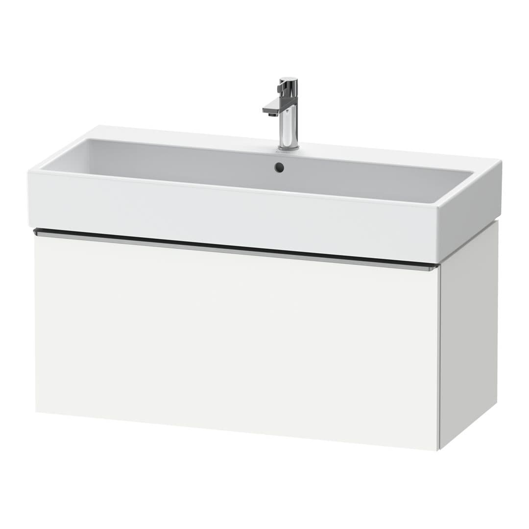 Duravit D-Neo – Έπιπλο Νιπτήρα – 984 mm, 1 συρτάρι, νιπτήρας κέντρο, 984 x 442 x 440 mm, Stainless steel Brushed – White Matt, Decor (DE4274070180000)