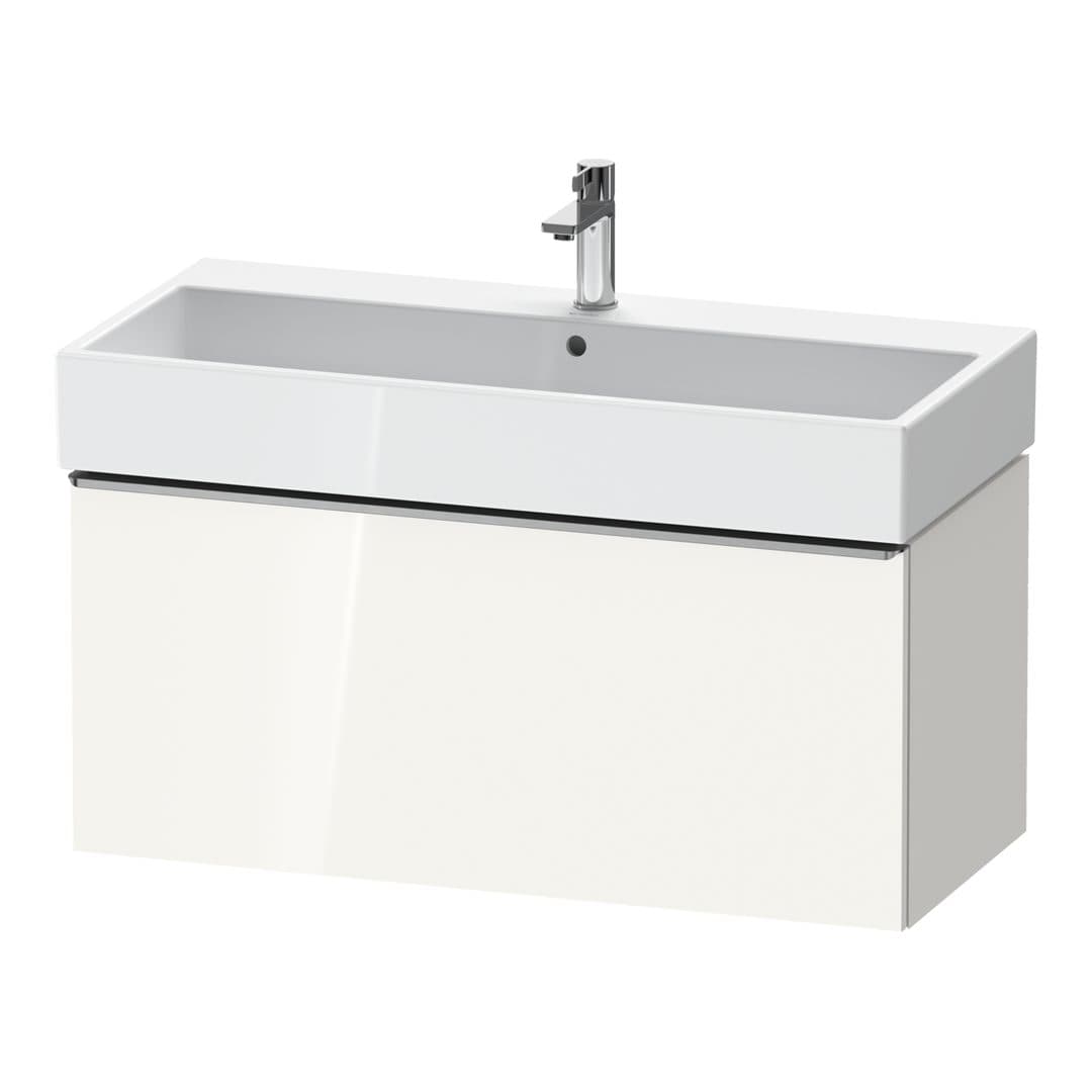 Duravit D-Neo – Έπιπλο Νιπτήρα – 984 mm, 1 συρτάρι, νιπτήρας κέντρο, 984 x 442 x 440 mm, Stainless steel Brushed – White High Gloss, Decor (DE4274070220000)