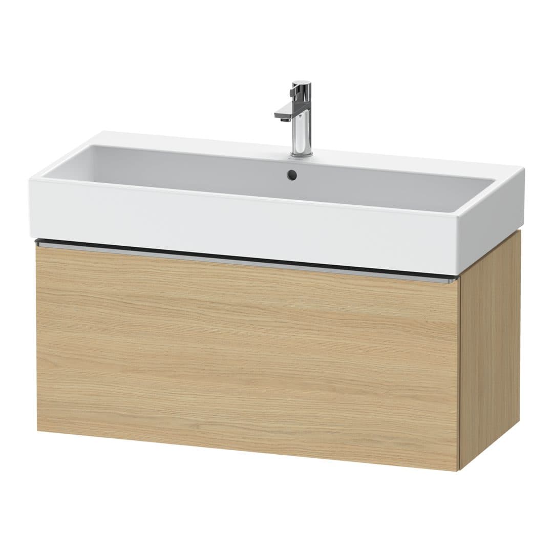 Duravit D-Neo – Έπιπλο Νιπτήρα – 984 mm, 1 συρτάρι, νιπτήρας κέντρο, 984 x 442 x 440 mm, Stainless steel Brushed – Natural oak, Decor (DE4274070300000)