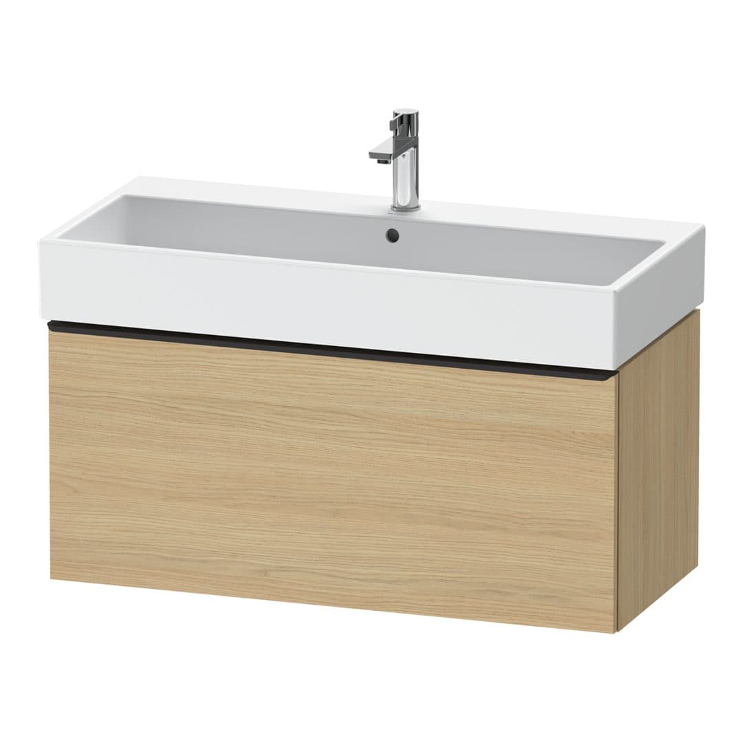 Duravit D-Neo – Έπιπλο Νιπτήρα – 984 mm, 1 συρτάρι, νιπτήρας κέντρο, 984 x 442 x 440 mm, Diamond black Matt – Natural oak, Decor (DE42740BD300000)
