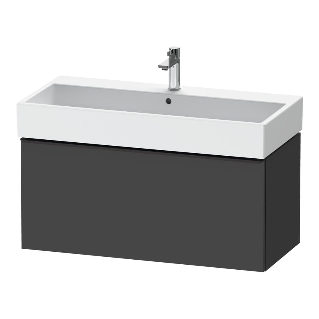 Duravit D-Neo – Έπιπλο Νιπτήρα – 984 mm, 1 συρτάρι, νιπτήρας κέντρο, 984 x 442 x 440 mm, Diamond black Matt – Graphite Matt, Decor (DE42740BD490000)