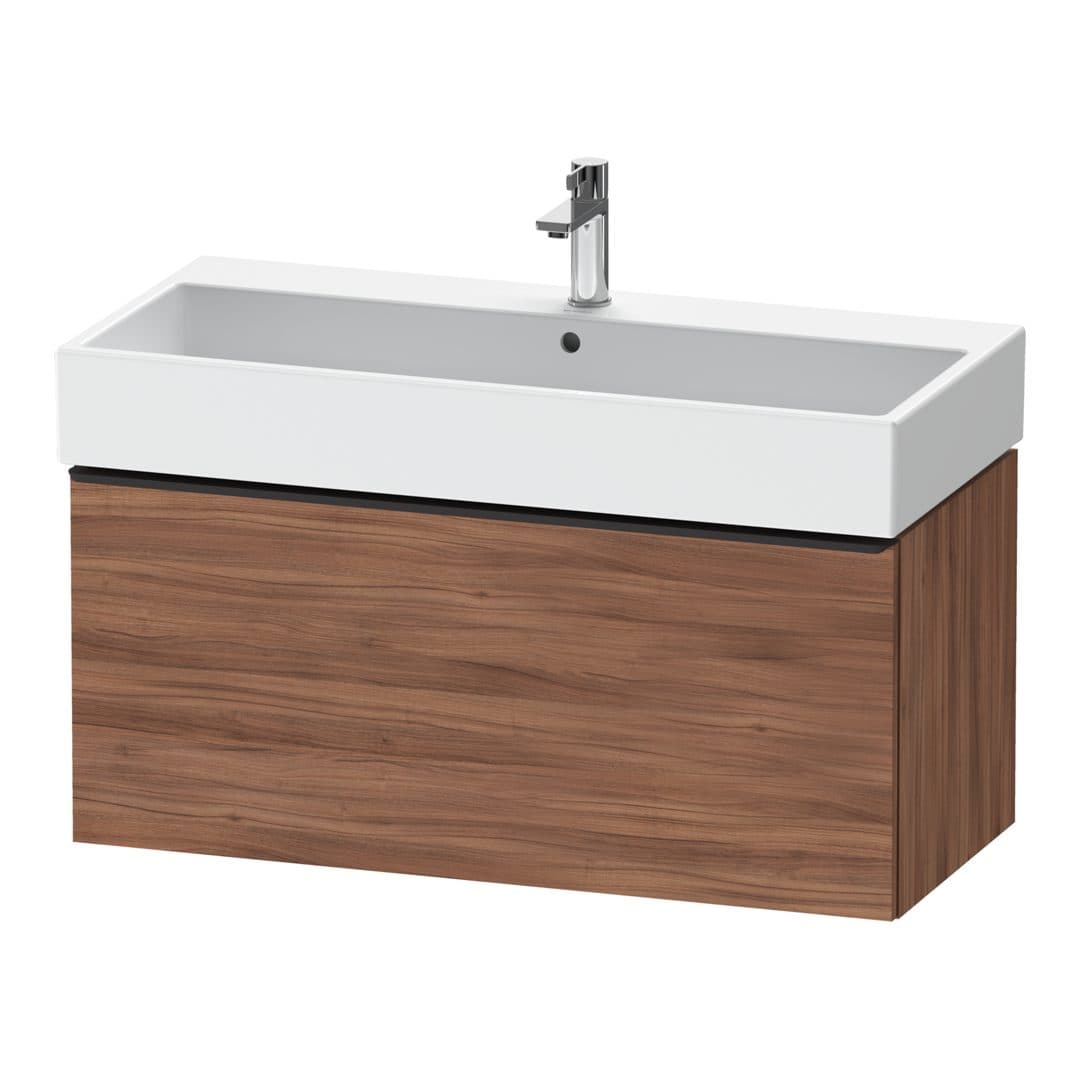 Duravit D-Neo – Έπιπλο Νιπτήρα – 984 mm, 1 συρτάρι, νιπτήρας κέντρο, 984 x 442 x 440 mm, Diamond black Matt – Walnut Matt, Decor (DE42740BD790000)