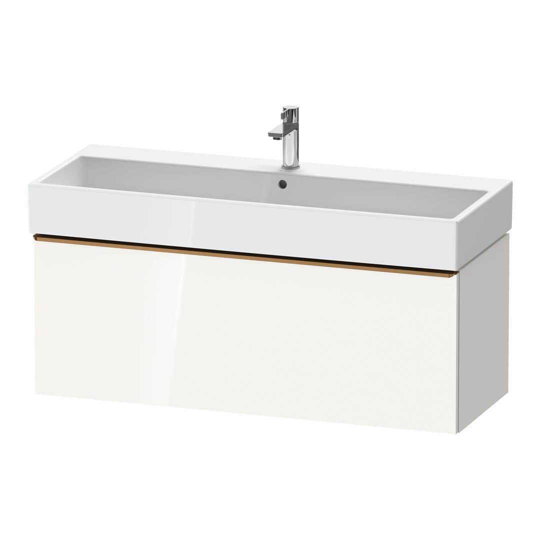 Duravit D-Neo – Έπιπλο Νιπτήρα – 1184 mm, 1 συρτάρι, νιπτήρας κέντρο, 1184 x 442 x 440 mm, Bronze Brushed – White High Gloss, Decor (DE4275004220000)