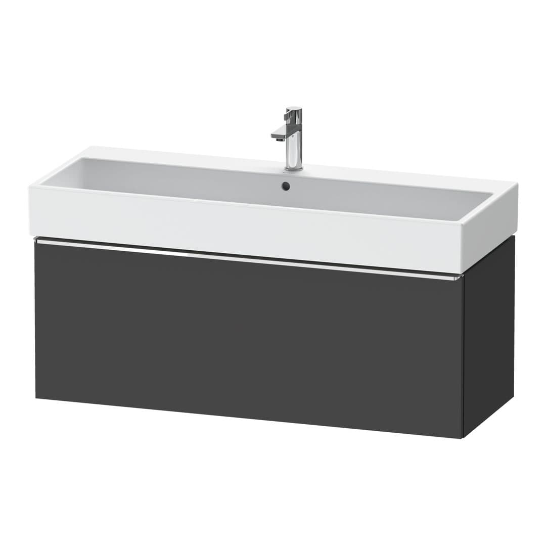Duravit D-Neo – Έπιπλο Νιπτήρα – 1184 mm, 1 συρτάρι, νιπτήρας κέντρο, 1184 x 442 x 440 mm, Chrome High Gloss – Graphite Matt, Decor (DE4275010490000)