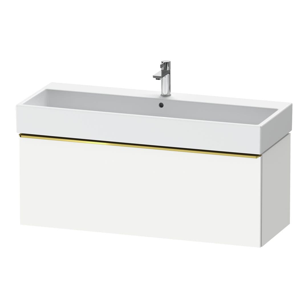 Duravit D-Neo – Έπιπλο Νιπτήρα – 1184 mm, 1 συρτάρι, νιπτήρας κέντρο, 1184 x 442 x 440 mm, Gold Polished – White Matt, Decor (DE4275034180000)