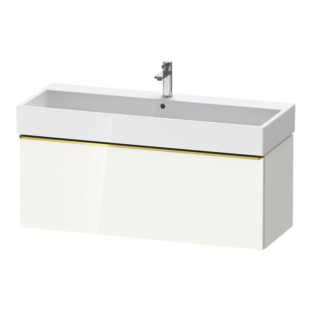 Duravit D-Neo – Έπιπλο Νιπτήρα – 1184 mm, 1 συρτάρι, νιπτήρας κέντρο, 1184 x 442 x 440 mm, Gold Polished – White High Gloss, Decor (DE4275034220000)