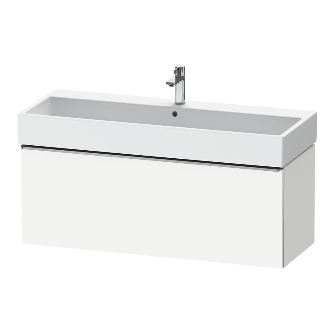 Duravit D-Neo – Έπιπλο Νιπτήρα – 1184 mm, 1 συρτάρι, νιπτήρας κέντρο, 1184 x 442 x 440 mm, Stainless steel Brushed – White Matt, Decor (DE4275070180000)