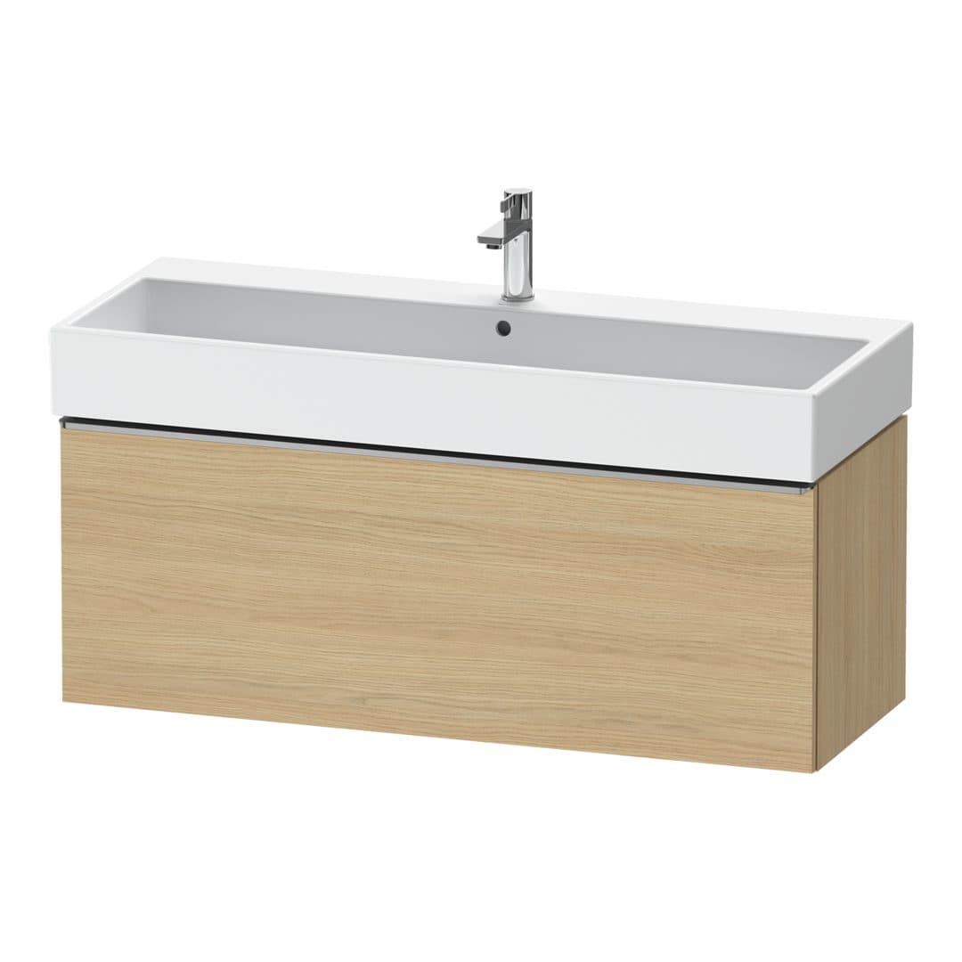 Duravit D-Neo – Έπιπλο Νιπτήρα – 1184 mm, 1 συρτάρι, νιπτήρας κέντρο, 1184 x 442 x 440 mm, Stainless steel Brushed – Natural oak, Decor (DE4275070300000)