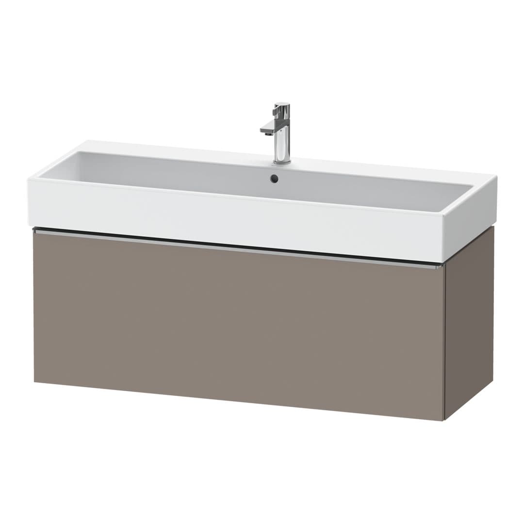 Duravit D-Neo – Έπιπλο Νιπτήρα – 1184 mm, 1 συρτάρι, νιπτήρας κέντρο, 1184 x 442 x 440 mm, Stainless steel Brushed – Basalte Matt, Decor (DE4275070430000)