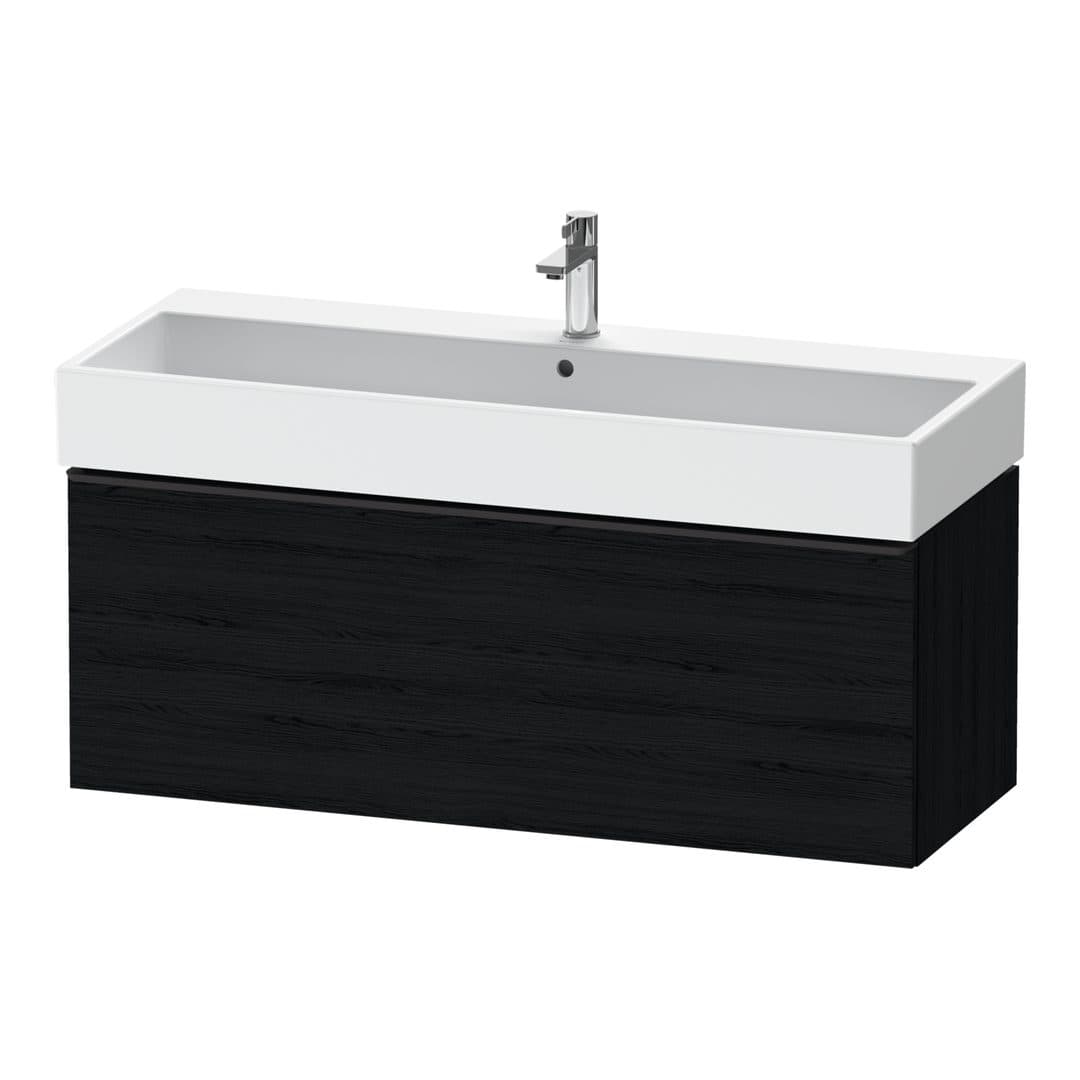 Duravit D-Neo – Έπιπλο Νιπτήρα – 1184 mm, 1 συρτάρι, νιπτήρας κέντρο, 1184 x 442 x 440 mm, Diamond black Matt – Black oak Matt, Decor (DE42750BD160000)