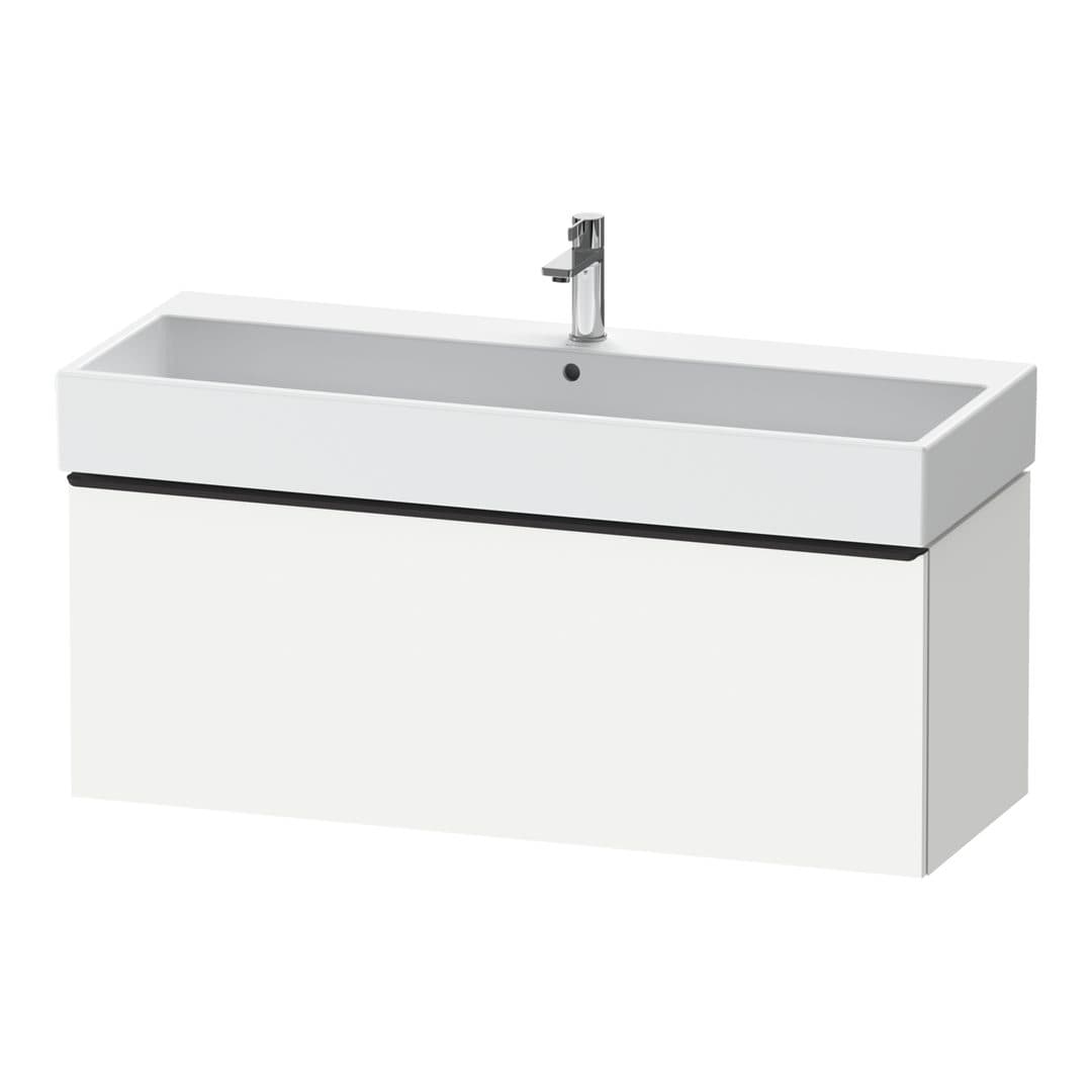 Duravit D-Neo – Έπιπλο Νιπτήρα – 1184 mm, 1 συρτάρι, νιπτήρας κέντρο, 1184 x 442 x 440 mm, Diamond black Matt – White Matt, Decor (DE42750BD180000)