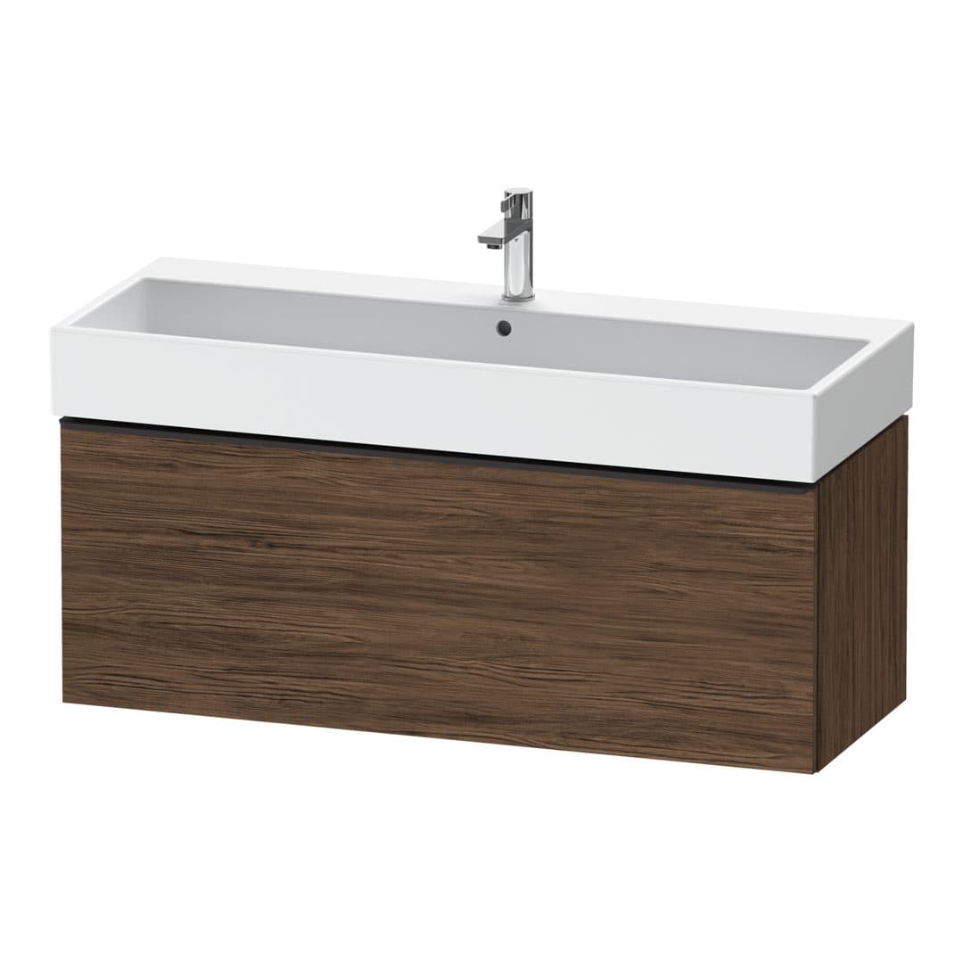 Duravit D-Neo – Έπιπλο Νιπτήρα – 1184 mm, 1 συρτάρι, νιπτήρας κέντρο, 1184 x 442 x 440 mm, Diamond black Matt – Walnut dark Matt, Decor (DE42750BD210000)