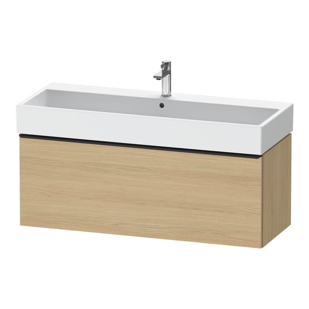 Duravit D-Neo – Έπιπλο Νιπτήρα – 1184 mm, 1 συρτάρι, νιπτήρας κέντρο, 1184 x 442 x 440 mm, Diamond black Matt – Natural oak, Decor (DE42750BD300000)