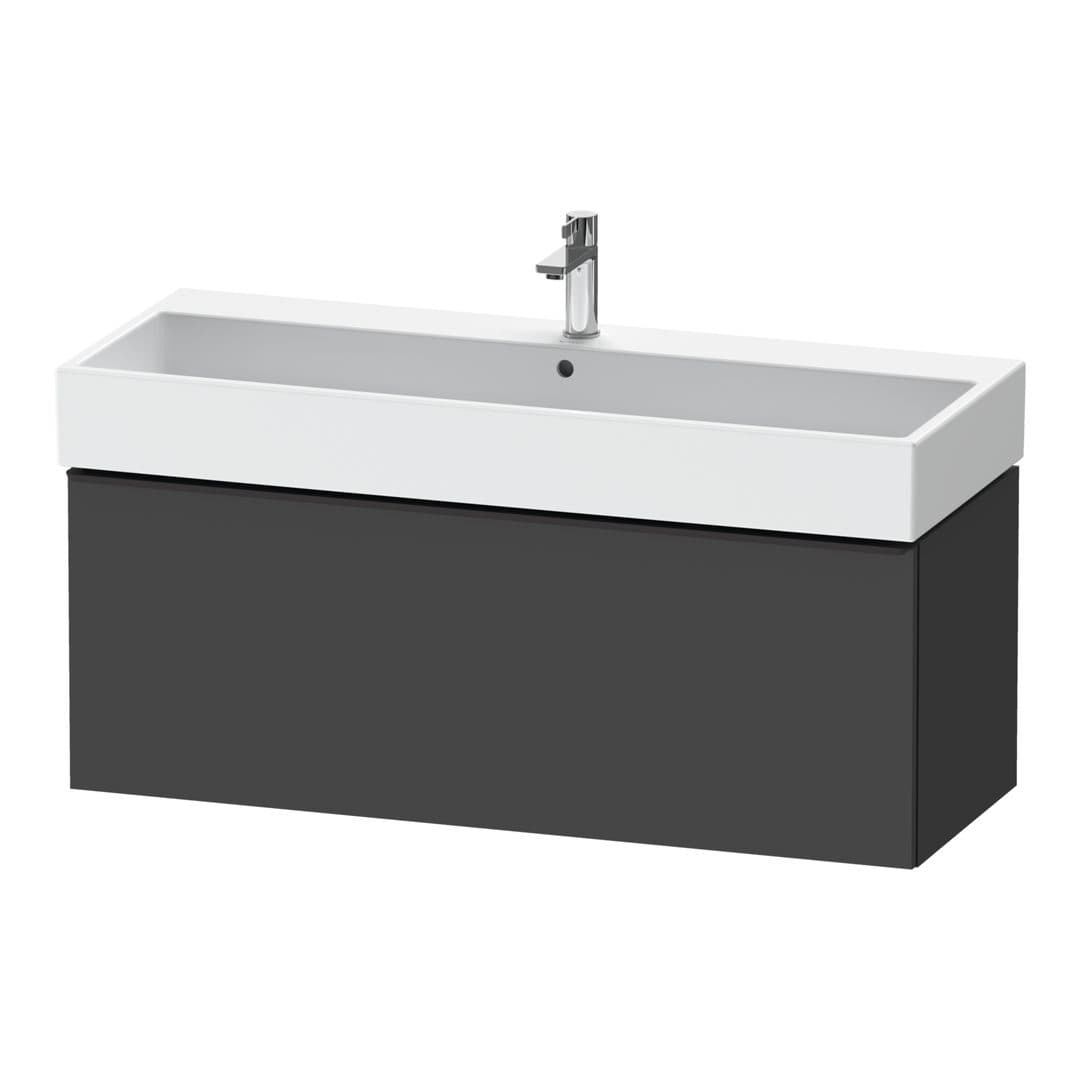 Duravit D-Neo – Έπιπλο Νιπτήρα – 1184 mm, 1 συρτάρι, νιπτήρας κέντρο, 1184 x 442 x 440 mm, Diamond black Matt – Graphite Matt, Decor (DE42750BD490000)