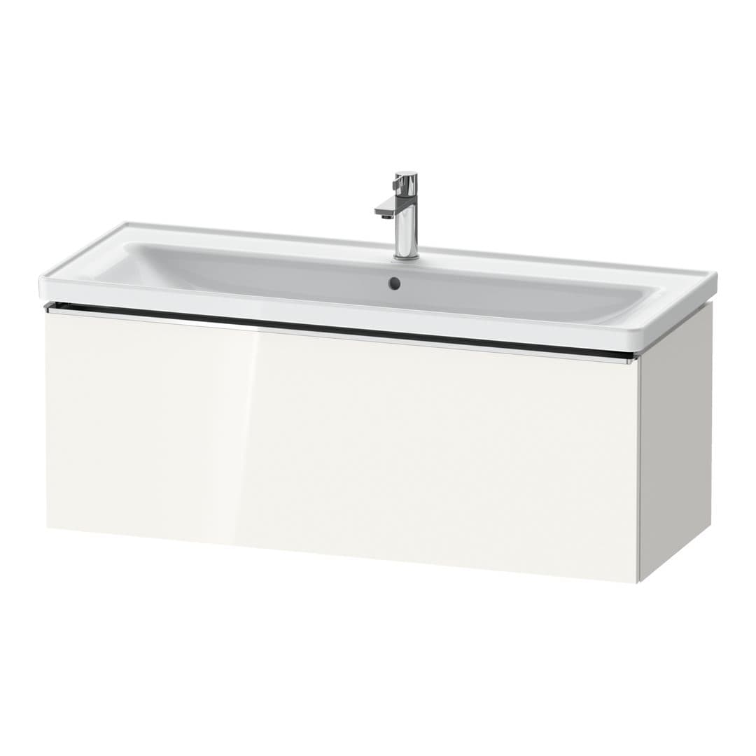 Duravit D-Neo – Έπιπλο Νιπτήρα – 1184 mm, 1 συρτάρι, νιπτήρας κέντρο, 1184 x 452 x 440 mm, Chrome High Gloss – White High Gloss, Decor (DE4291010220000)