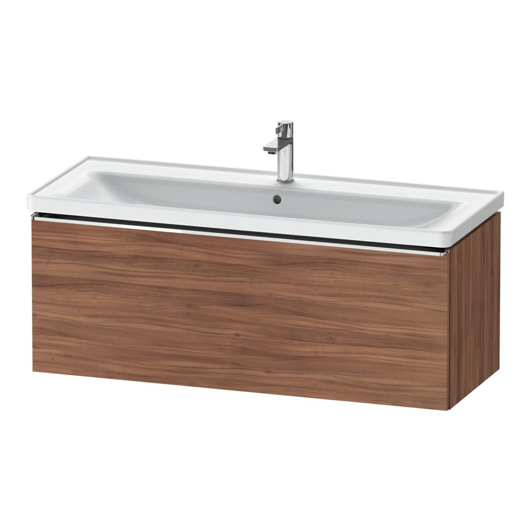 Duravit D-Neo – Έπιπλο Νιπτήρα – 1184 mm, 1 συρτάρι, νιπτήρας κέντρο, 1184 x 452 x 440 mm, Chrome High Gloss – Walnut Matt, Decor (DE4291010790000)