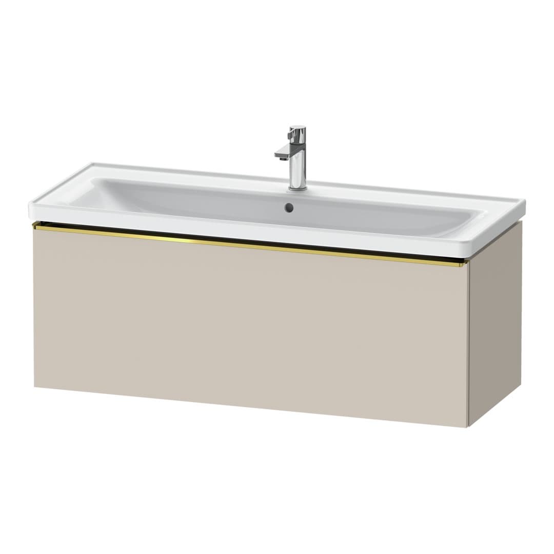 Duravit D-Neo – Έπιπλο Νιπτήρα – 1184 mm, 1 συρτάρι, νιπτήρας κέντρο, 1184 x 452 x 440 mm, Gold Polished – Taupe Matt, Decor (DE4291034910000)