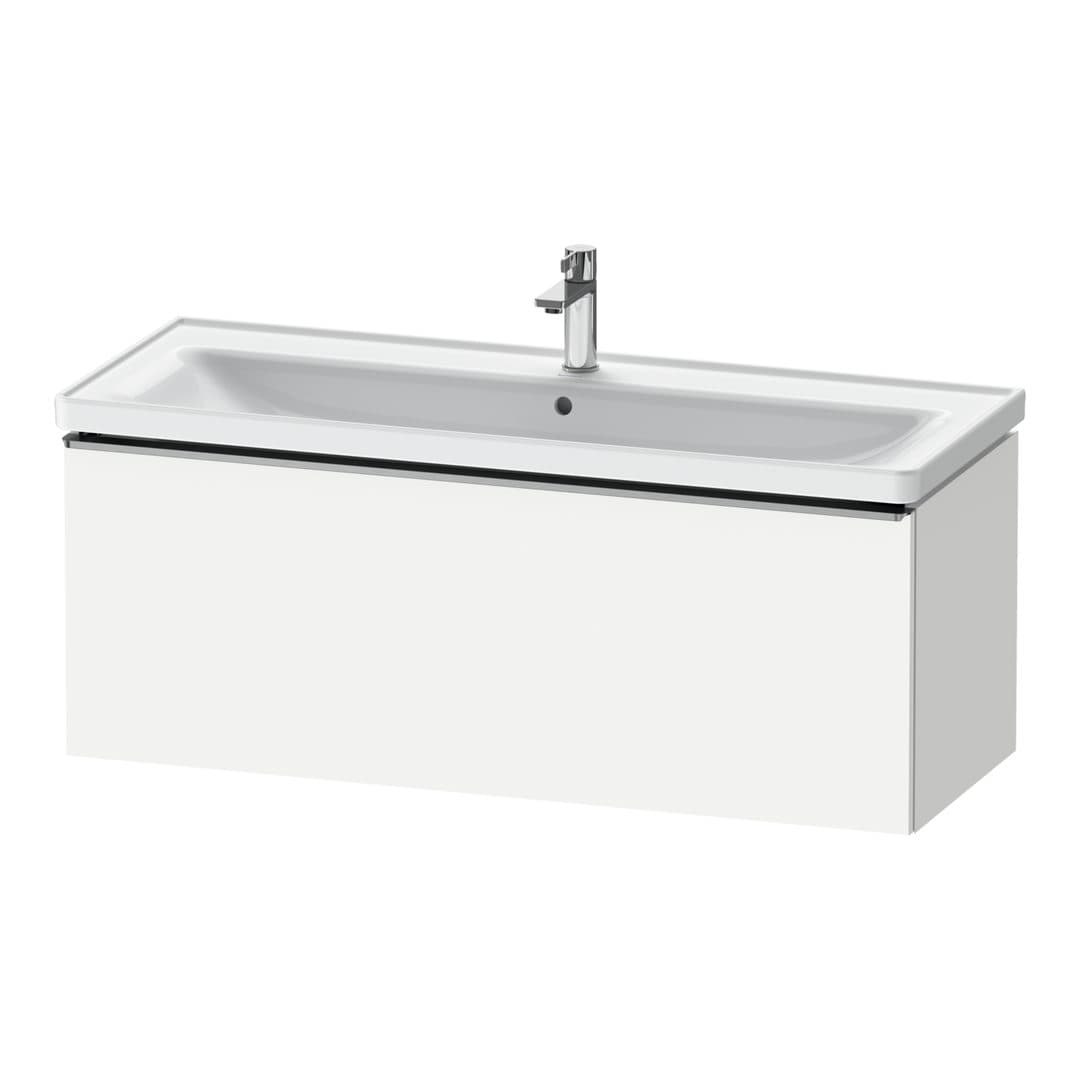 Duravit D-Neo – Έπιπλο Νιπτήρα – 1184 mm, 1 συρτάρι, νιπτήρας κέντρο, 1184 x 452 x 440 mm, Stainless steel Brushed – White Matt, Decor (DE4291070180000)