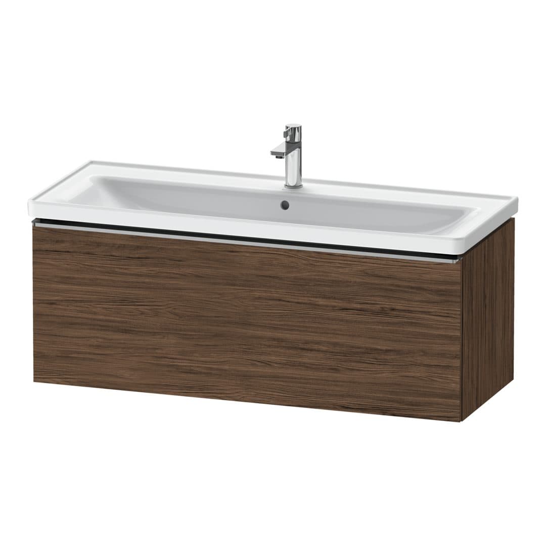 Duravit D-Neo – Έπιπλο Νιπτήρα – 1184 mm, 1 συρτάρι, νιπτήρας κέντρο, 1184 x 452 x 440 mm, Stainless steel Brushed – Walnut dark Matt, Decor (DE4291070210000)