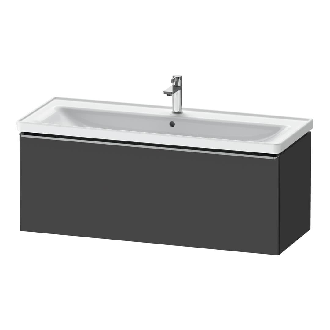Duravit D-Neo – Έπιπλο Νιπτήρα – 1184 mm, 1 συρτάρι, νιπτήρας κέντρο, 1184 x 452 x 440 mm, Stainless steel Brushed – Graphite Matt, Decor (DE4291070490000)