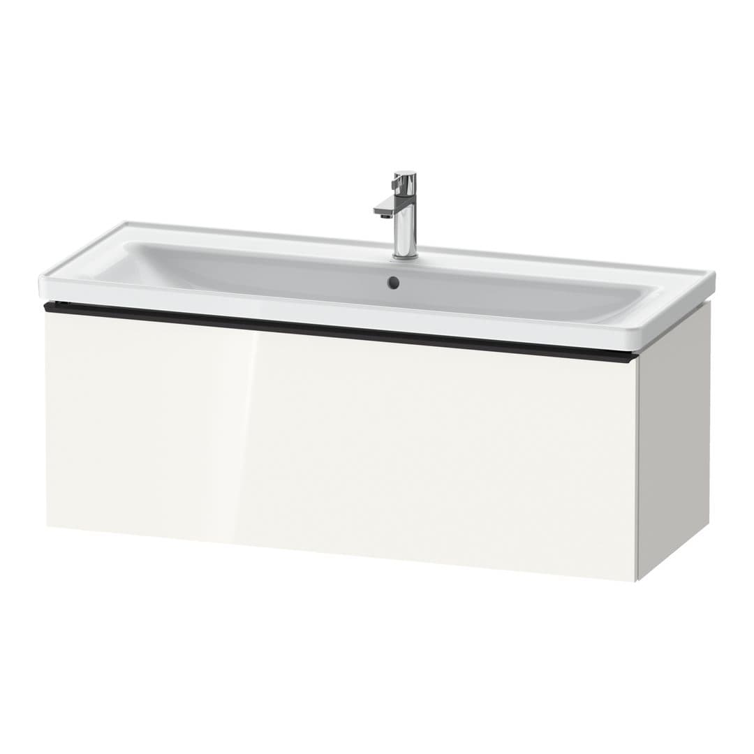 Duravit D-Neo – Έπιπλο Νιπτήρα – 1184 mm, 1 συρτάρι, νιπτήρας κέντρο, 1184 x 452 x 440 mm, Diamond black Matt – White High Gloss, Decor (DE42910BD220000)