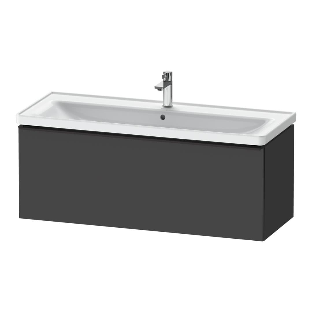 Duravit D-Neo – Έπιπλο Νιπτήρα – 1184 mm, 1 συρτάρι, νιπτήρας κέντρο, 1184 x 452 x 440 mm, Diamond black Matt – Graphite Matt, Decor (DE42910BD490000)