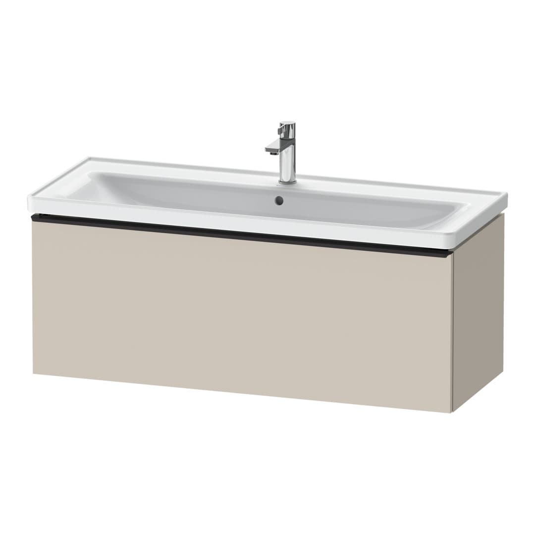 Duravit D-Neo – Έπιπλο Νιπτήρα – 1184 mm, 1 συρτάρι, νιπτήρας κέντρο, 1184 x 452 x 440 mm, Diamond black Matt – Taupe Matt, Decor (DE42910BD910000)