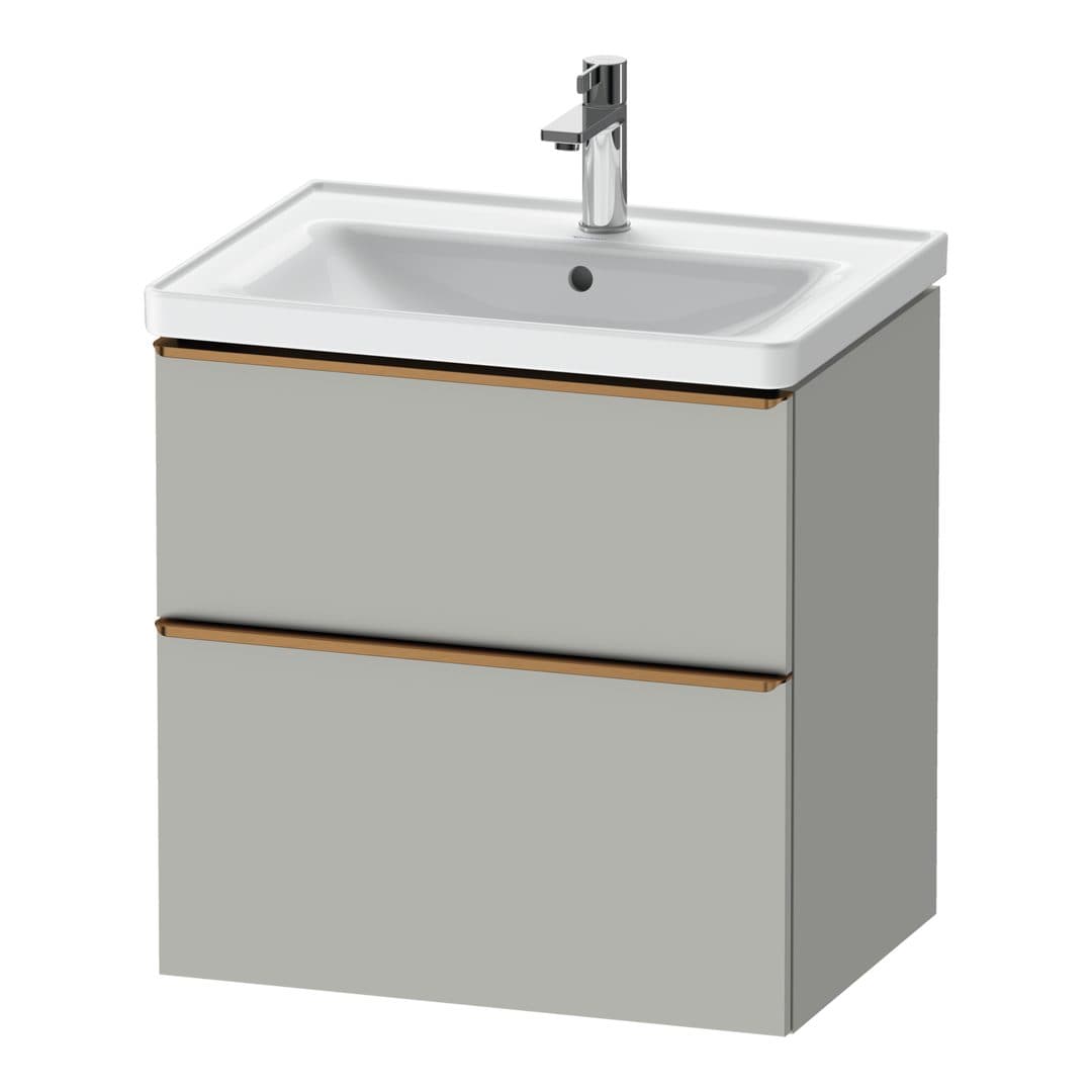 Duravit D-Neo – Έπιπλο Νιπτήρα – 634 mm, 2 συρτάρια, νιπτήρας κέντρο, Bronze Brushed – Concrete grey Matt, Decor (DE4354004070000)